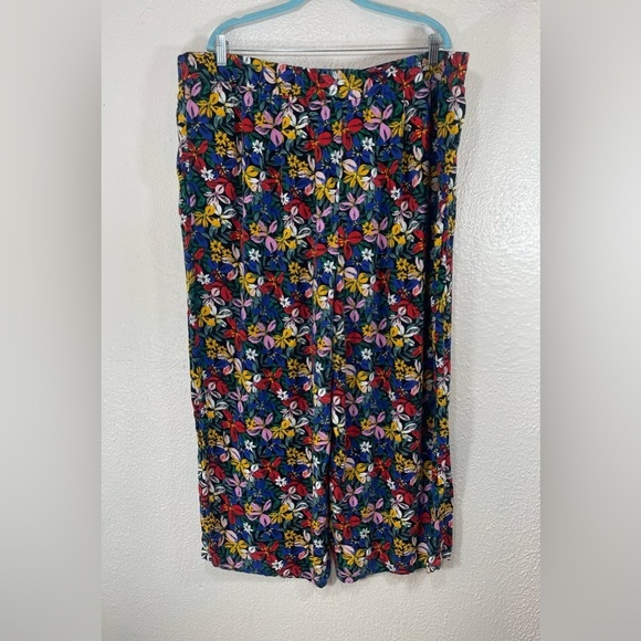 Eloquii Floral Wide Leg Relaxed Fit Pull On Pants Women’s 24 Colorful Coastal - Picture 6 of 11